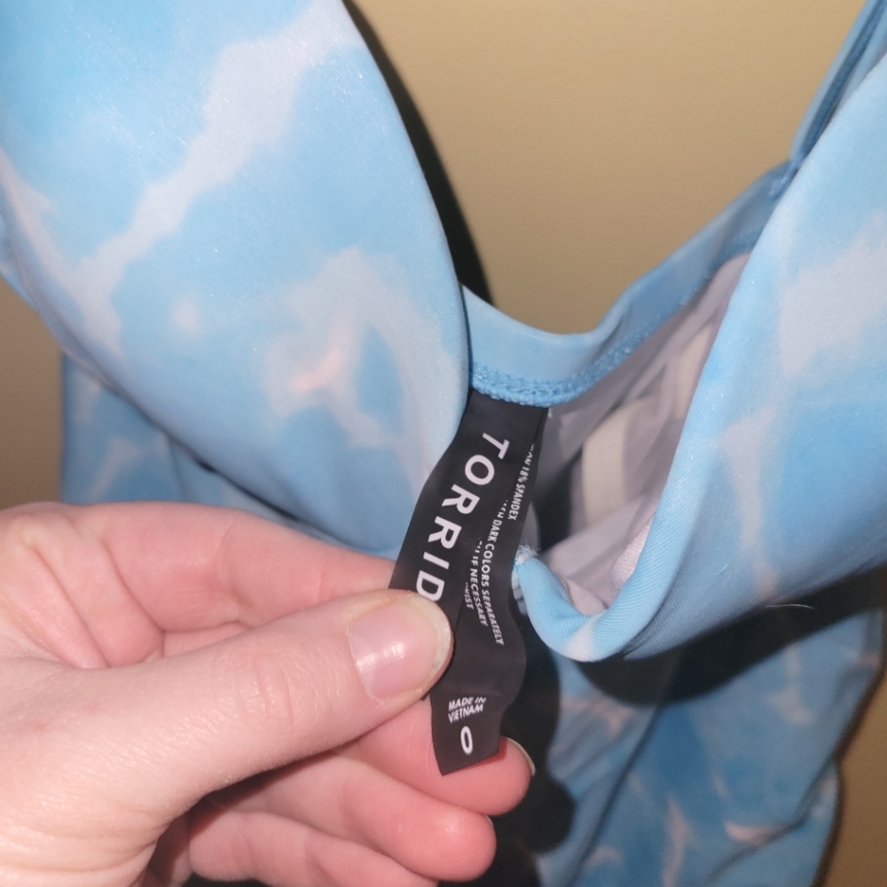 New Torrid Blue Push Up One-Piece Skirted Swimsuit 0 0X - Picture 10 of 12